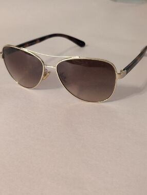 Coach Tortoiseshell Aviator Sunglasses Temple - Brown and Black